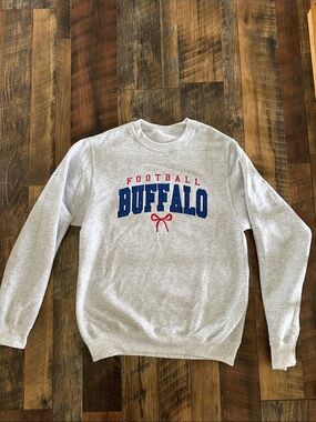 BUFFALO Football Crewneck Sweatshirt - Light Gray
